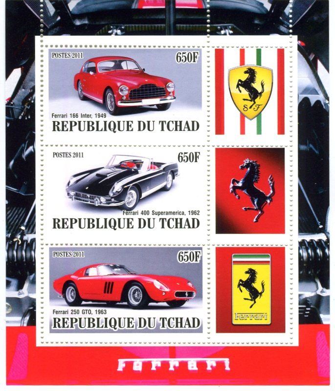 Tous les timbres: Block "Ferrari". Tschad. – Neuf avec emballage d'origine à Basel par Butsch5