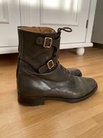 Elegante Schnürstiefelettten, khaki, Gr. 38 1/2