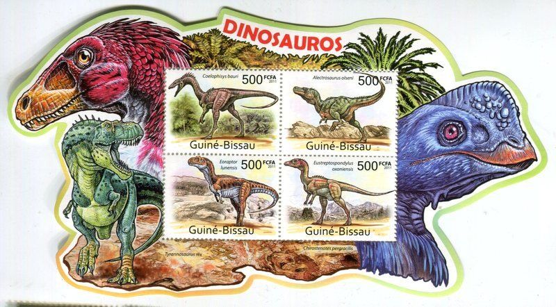 Alle Briefmarken: Block "Dinosaurier". Guinea-Bissau – Neu und originalverpackt aus Basel von Butsch5