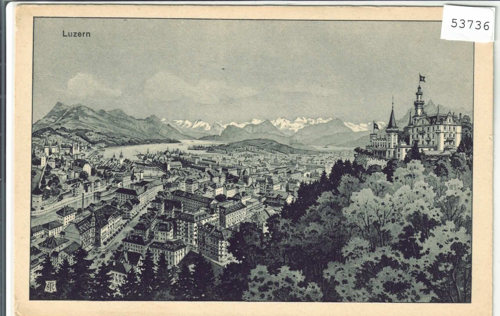 Cartoline postali: Luzern - Generalansicht - Litho – Usato da Ettingen venduto da Kartenplanet