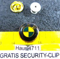 BMW 15mm LOGO GLASIERT AUTO PIN MIT SECURITY-CLIP VINTAGE