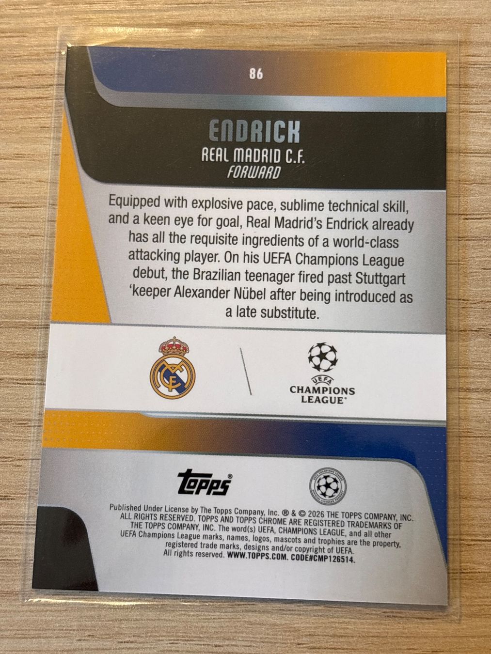 Topps Carte collezionabili: Topps Chrome UCC 25/26 Future Stars Endrick – Nuovo (secondo la descrizione) da Zürich venduto da BVBWINNER 1