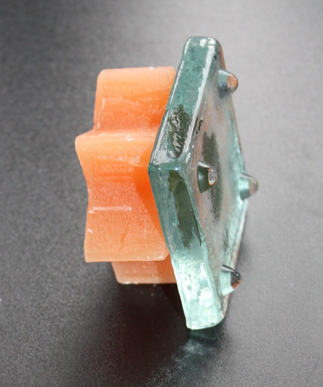 Tutte le decorazioni: Teelicht Stern orange mit Glasuntersetzer NEU – Nuovo e nell'imballaggio originale da Flüelen venduto da Alt-und-Neu 3