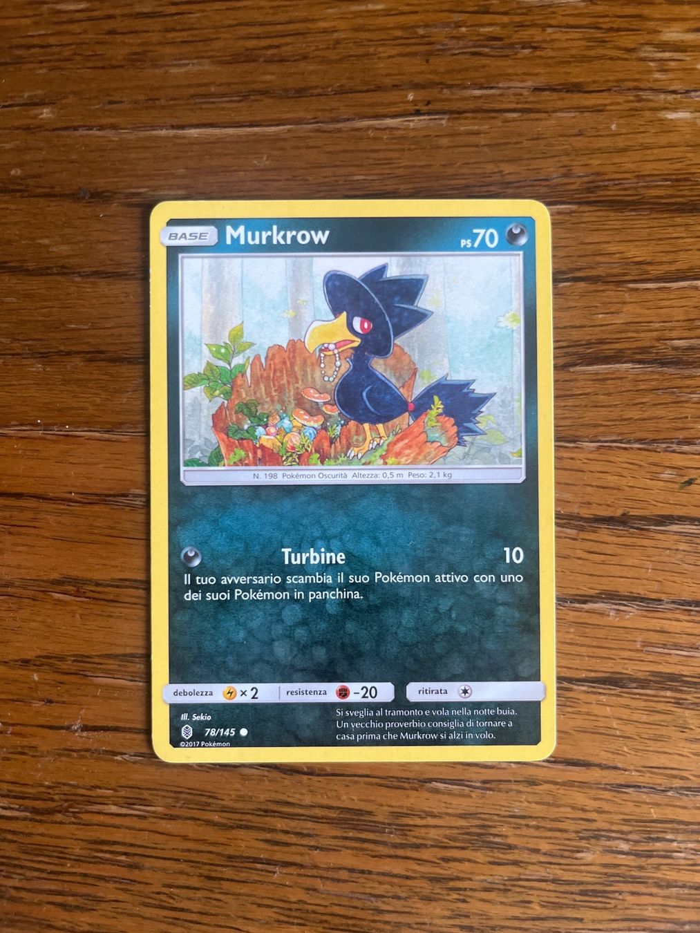 Pokémon Carte collezionabili: Carte Pokemon Murkrow - Guardians Rising - IT – Usato da Vernayaz venduto da Darkfrost
