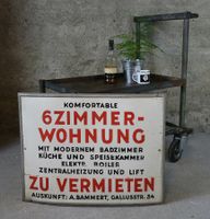 Blechschild "Zu vermieten, Gallusstrasse 34 A. Bammert"
