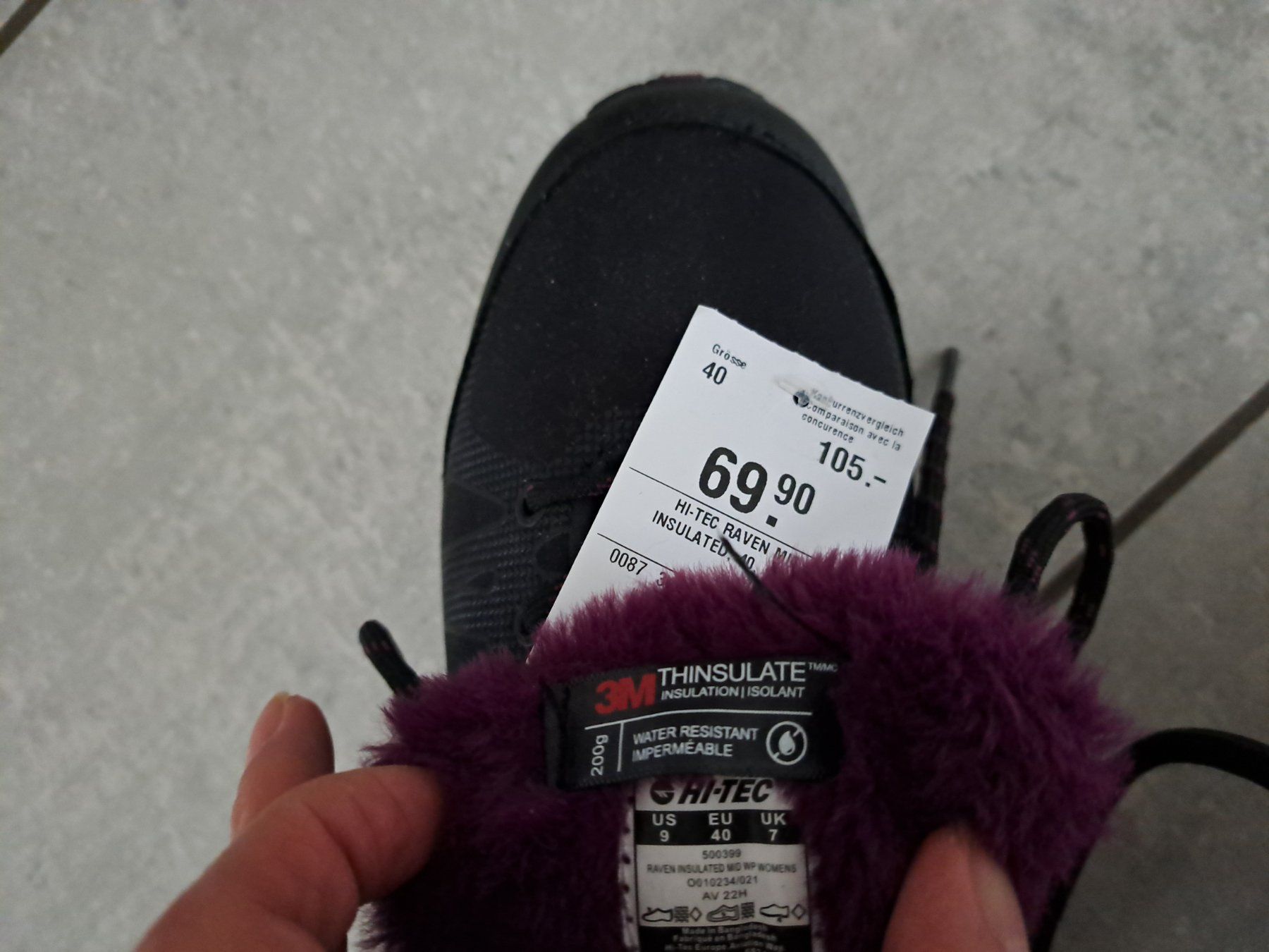 Scarpe da donna: Hoher Turnschuh HI-TEC Gr. 40 schwarz Wasserresistent NEU – Nuovo e nell'imballaggio originale da Killwangen venduto da KIANA08 1