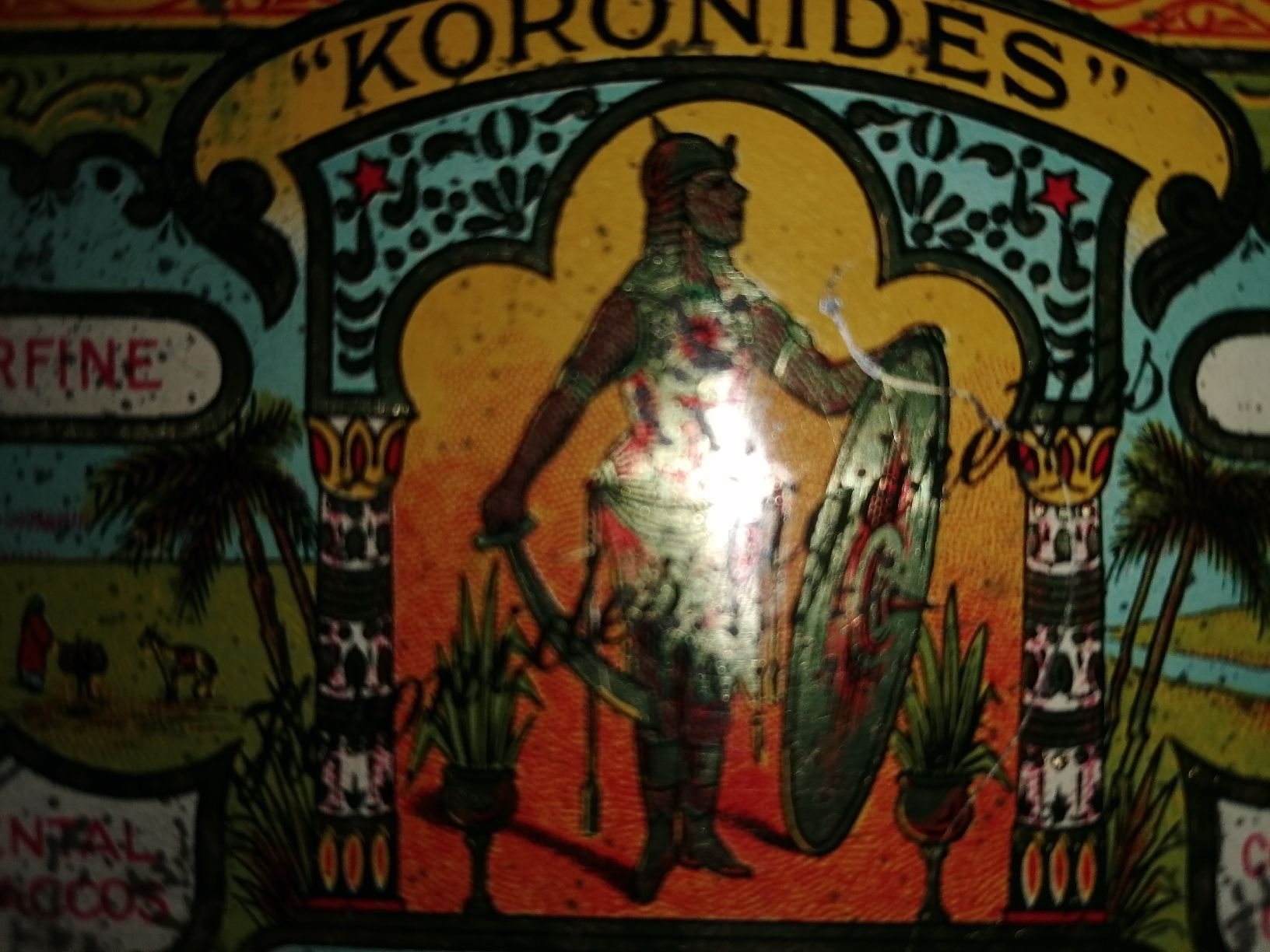 Tabak: Antike Blechdose Koronides 25 Zigaretten Deckel dose 1910 – Gebraucht aus Zürich von Tin4Life 1