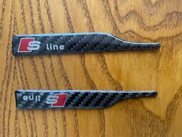 AUDI S-Line - 2x Autocollants S-Line (Type CARBONE)