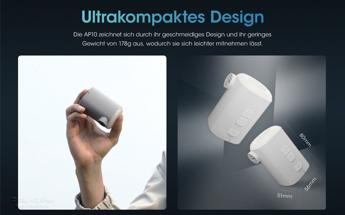 Laborzubehör: elektronische Luftpumpe, mit LED-Leuchte - Nitecore AP10 – Neu und originalverpackt aus Grüningen von Prolumin 2