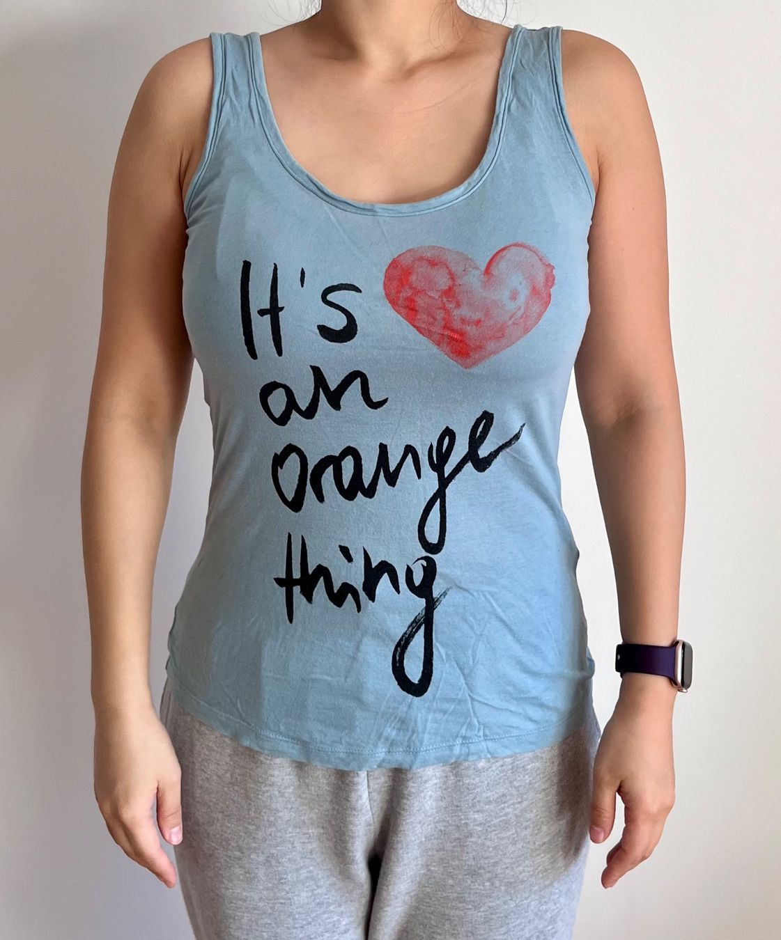 Hugo Boss Top: Hugo Boss Orange, Tanktop, hellblau mit Print - Gr. S – Usato da Münsingen venduto da jan_2xyl