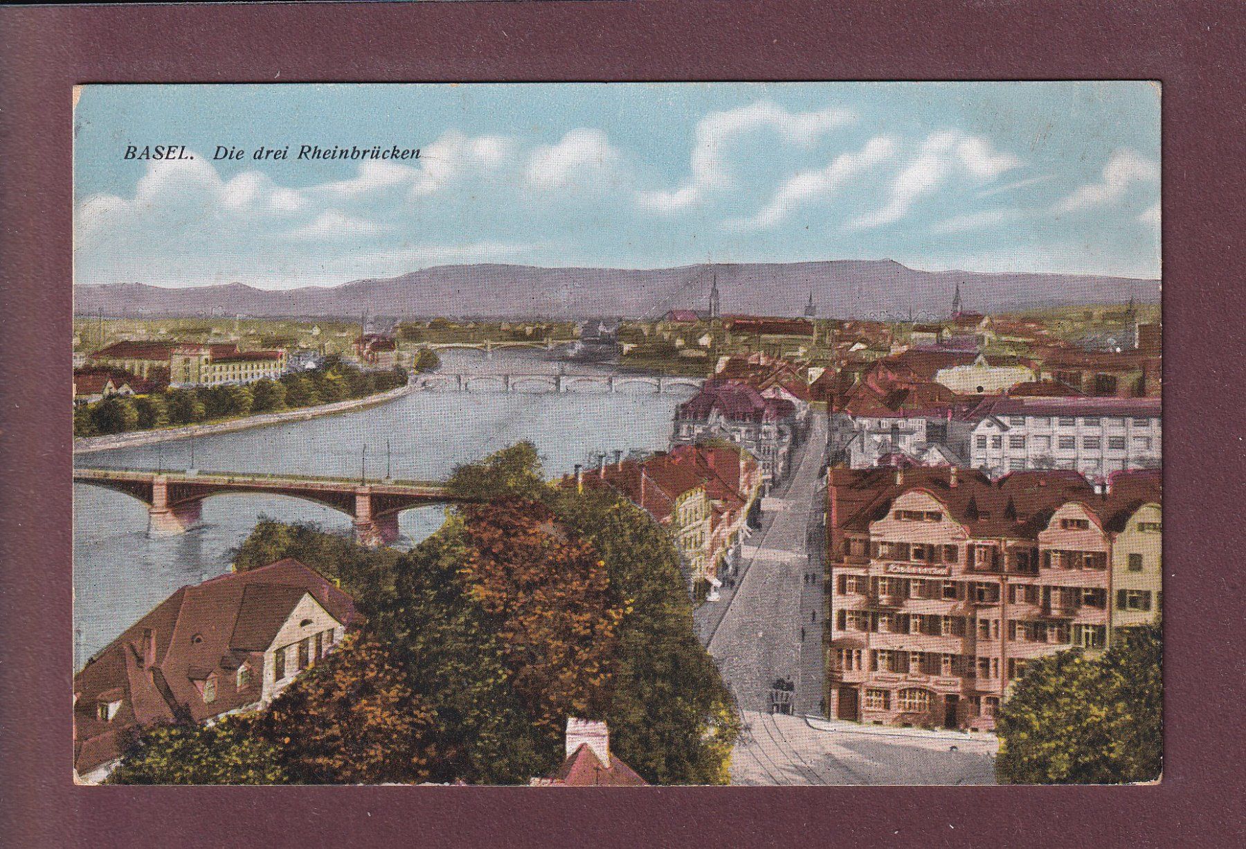 Cartoline postali: BASEL - Die drei Rheinbrücken - 1926 – Usato da Pully venduto da nicecards
