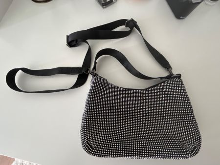 Hallhuber Handtasche Glitzer/schwarz