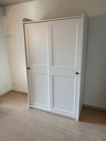 HAUGA Kleiderschrank mit Schiebetüren, weiss, 118x55x199 cm