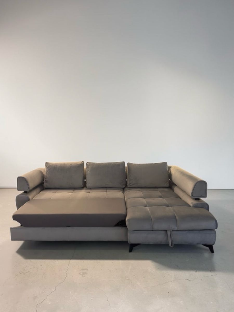 Sofas: Ecksofa mit Schlaffunktion und Stauraum, silbergrau – D'occasion à Fehraltorf par Sofalab.swiss 7