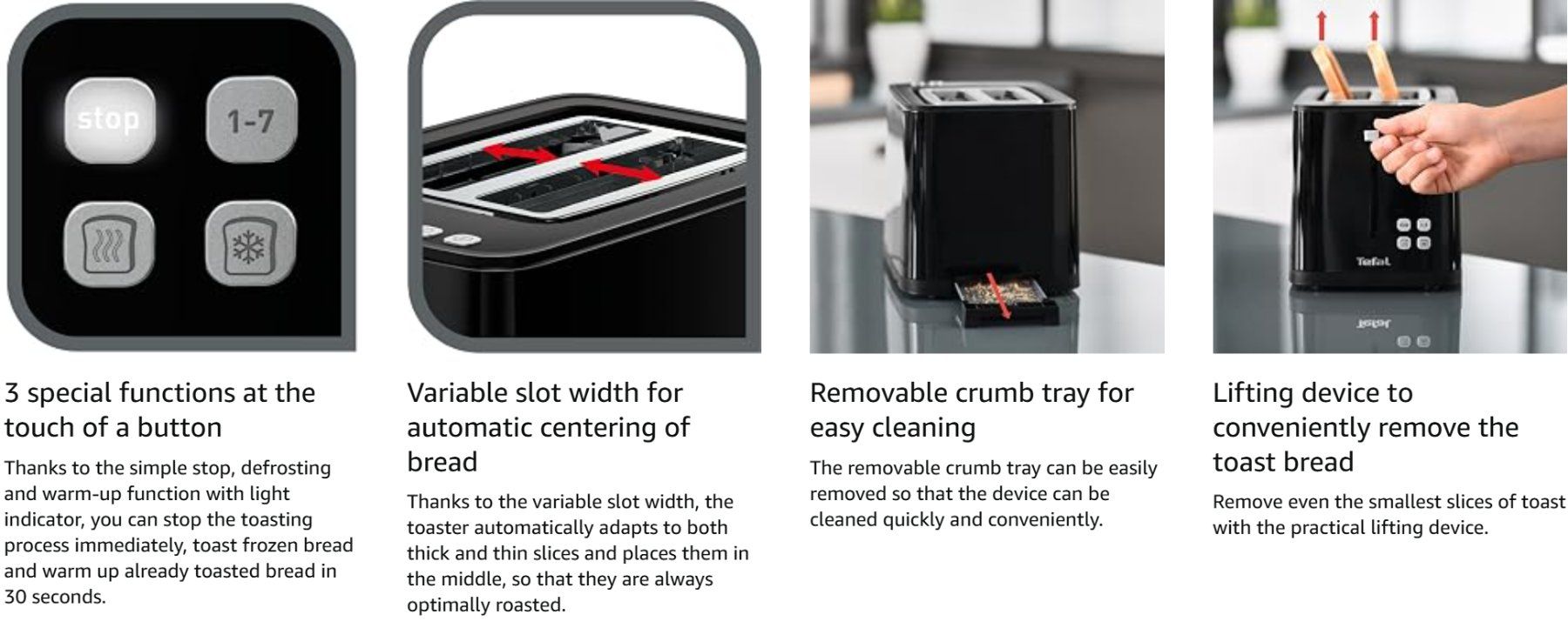 Elettrodomestici da cucina: Toaster 2 Scheiben Digitalanzeige Countdown schwarz 850 Watt – Nuovo e nell'imballaggio originale da Genève venduto da Top-Trend 7