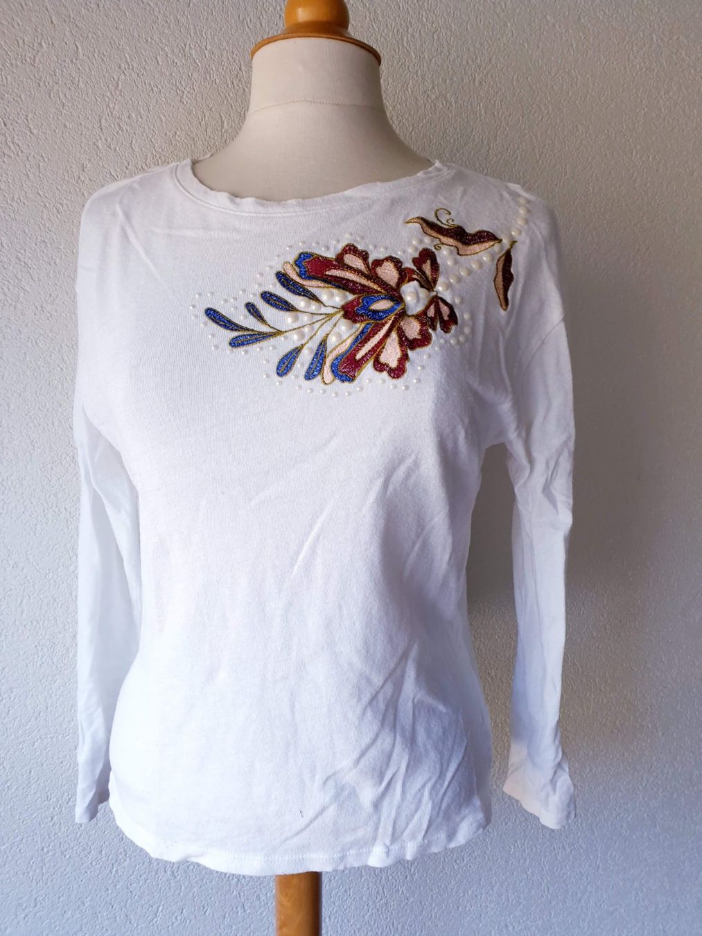 Maglioni & Felpe: VINTAGE SHIRT LANGARM PULLOVER M 38 STICKEREI PULLI TOP – Usato da Elsau venduto da the-colorful-side 1