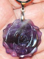 Halskette A-640 – Rose – Amethyst – 33x33mm