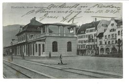 Rheineck (SG) Neuer SBB-Bahnhof - Hotel Ochsen - 1911