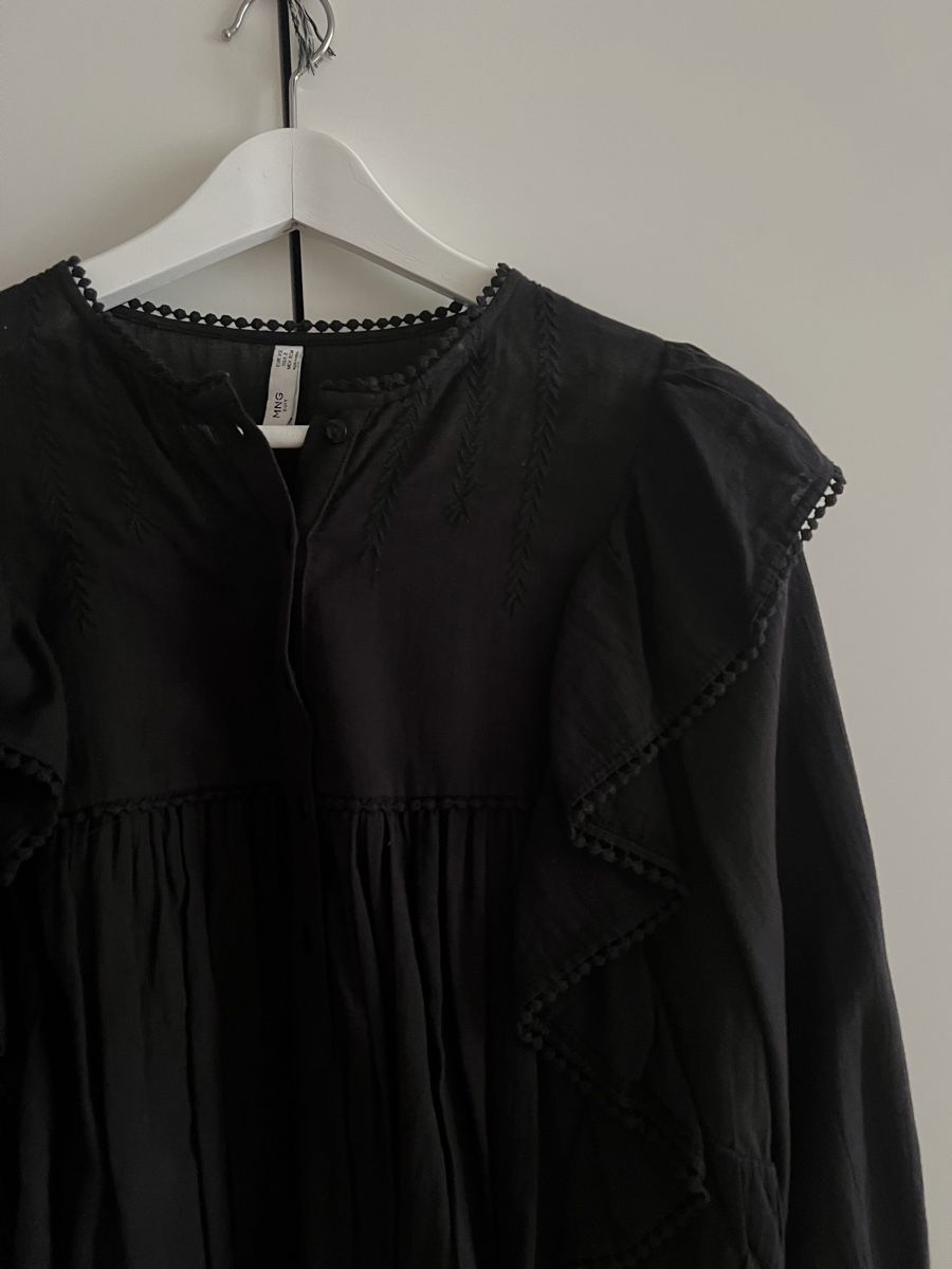 Mango Blusen: Baumwoll-Bluse, Broderie Anglais, schwarz – Gebraucht aus Luzern von Soeuv 3
