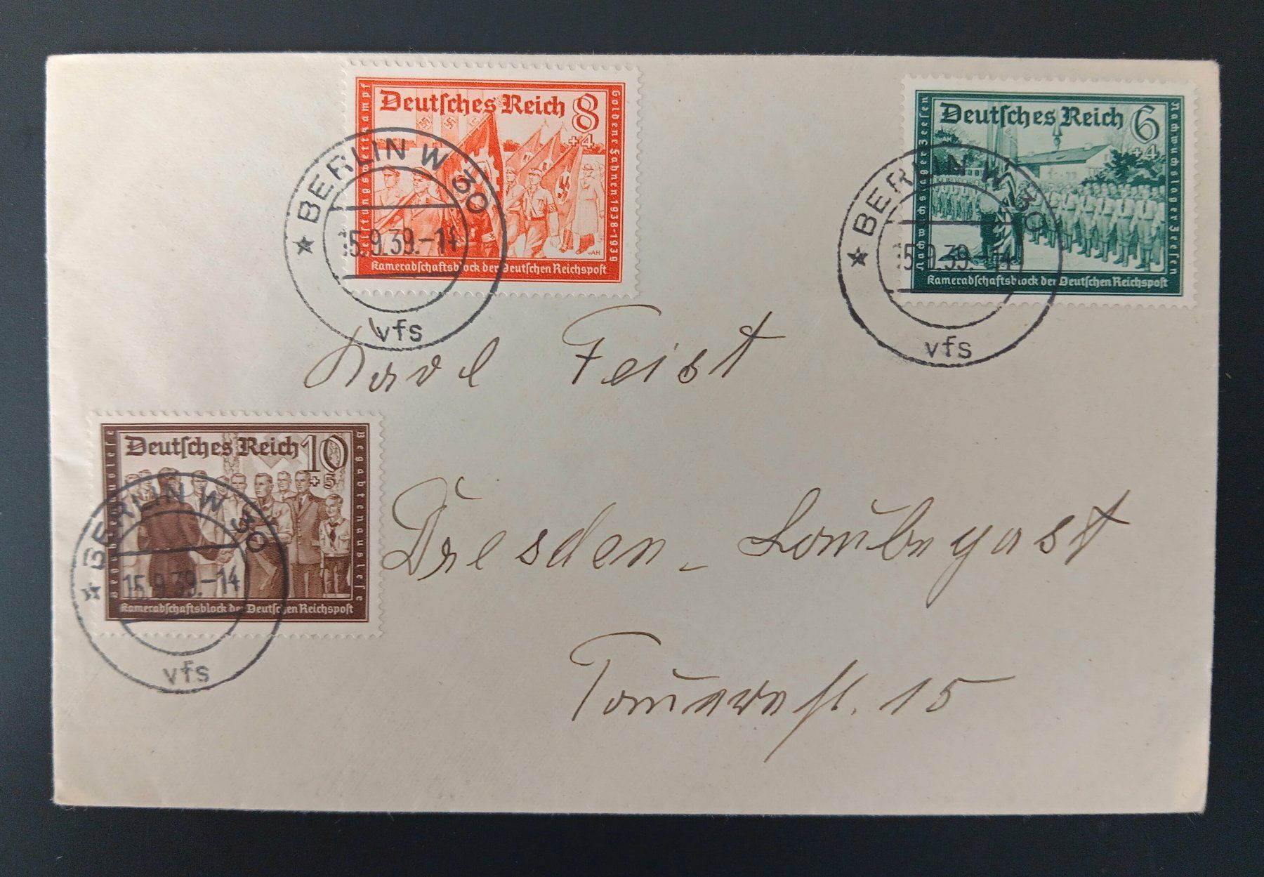 Tutti i francobolli: DEUTSCHES REICH, BERLIN - DRESDEN 1939 – Usato da Holderbank AG venduto da DINOS-PHILA