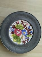 Vintage Zinn, Porzellan Wandteller