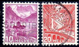 1936-38 NACHGESTOCHENE PLATTE 2 MARKEN GESTEMPELT - EM460