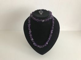 wunderschöne amethyst kette und ein anhänger engel