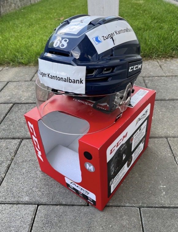 Ccm Caschi: Original EVZ Spielerhelm Fabrice Herzog #68  – Nuovo (secondo la descrizione) da Kallnach venduto da Chaesi89 2