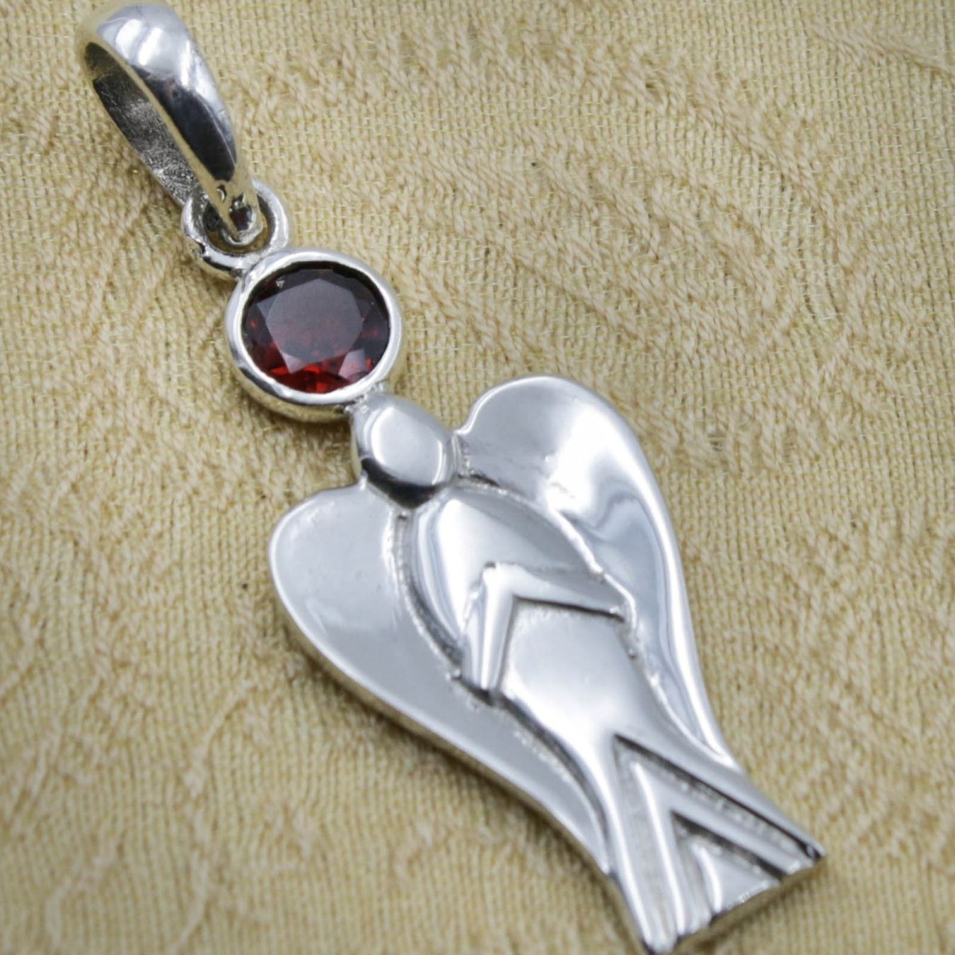 Ciondoli: Engel Granat Anhänger Silber 925 Schutzengel  L Rot – Nuovo e nell'imballaggio originale da Bad Salzdetfurth venduto da Weltenbummler-Shop 1