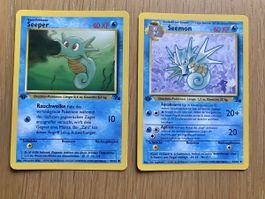 Pokémon 1. EDITION Seeper 49/62, Seemon 42/62 Fossil 1999