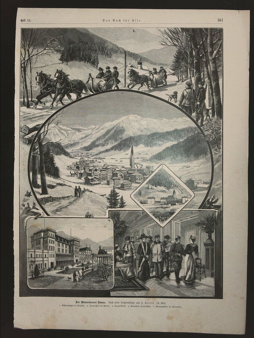 Stiche: Davos Holzstich von Scotti 1894 – Gebraucht aus Rafz von Helvet32