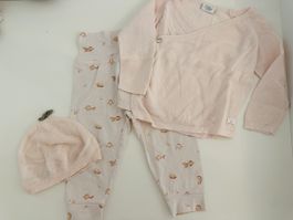 Hust & Claire Hose, Strickjacke und Mütze, Gr 80
