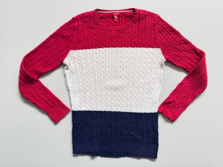 Izod pullover cable knit 100% cotton Women Sz M