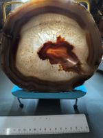 Tranche d'agate polie naturelle 