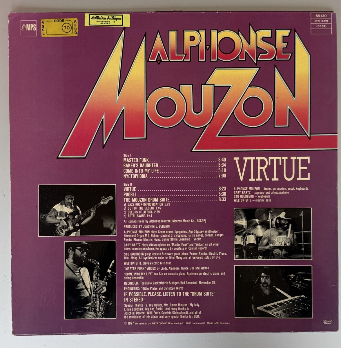 Dischi in vinile: Alphonze Mouzon: Virtue  – Usato da Reinach BL venduto da Jjeanluc 1