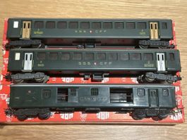 3 x HAG SBB Personen- Gepäckwagen ab 19.-