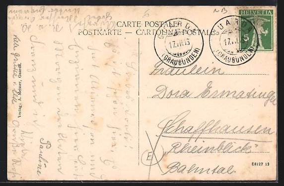 Cartoline postali: AK Guarda, Blick auf das Hotel Meisser – Usato da Berlin venduto da bartko-reher 1