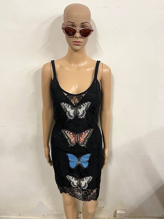 Philipp Plein Vestiti: Robe noire et papillons Philipp Plein taille S – Usato da Les Acacias venduto da kim_2dxt