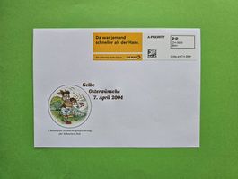 2004 Gelbe Osterwünsche, FDC, "schneller als der Hase"