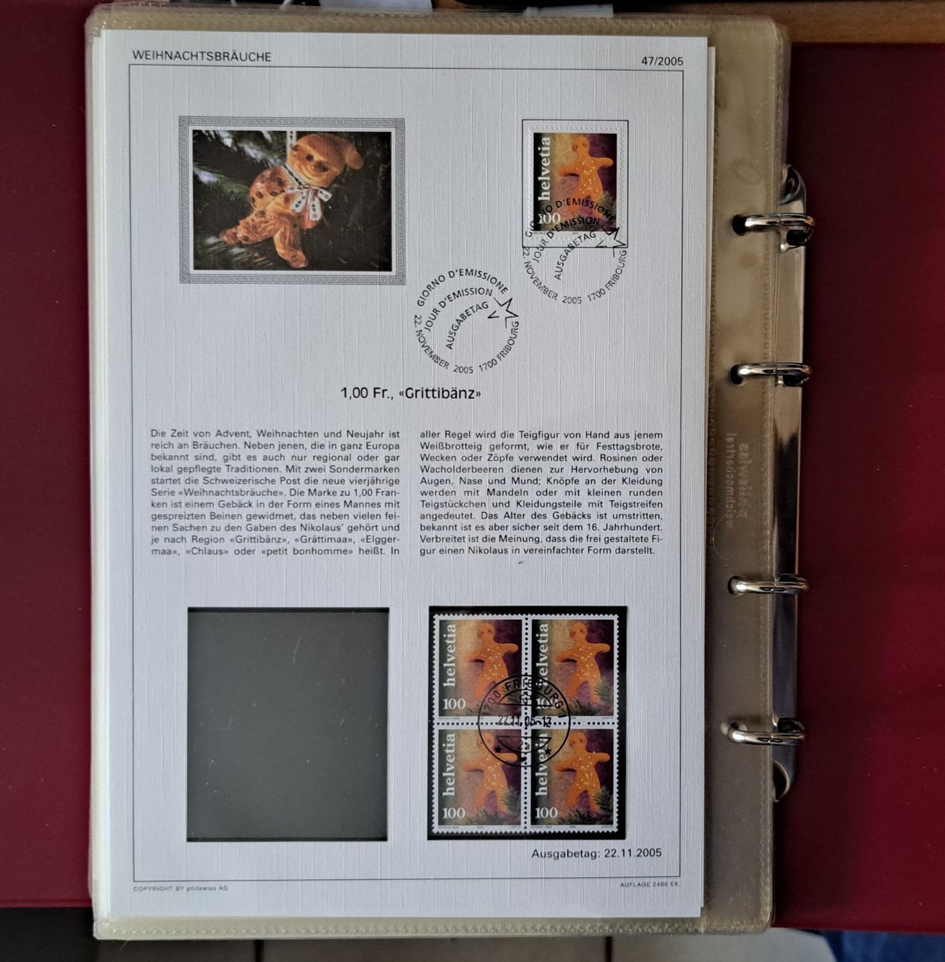Philswiss Album: 2005 Timbres Suisse en bloc, oblitérés – Usato da Cernier venduto da Poussetofiol