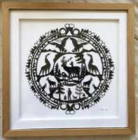 Original Schweizer Scherenschnitt - Jägermotiv - signiert 09