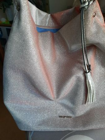 Schultertasche Waipuna, zartrosa-Glitzer, guter Zustand...