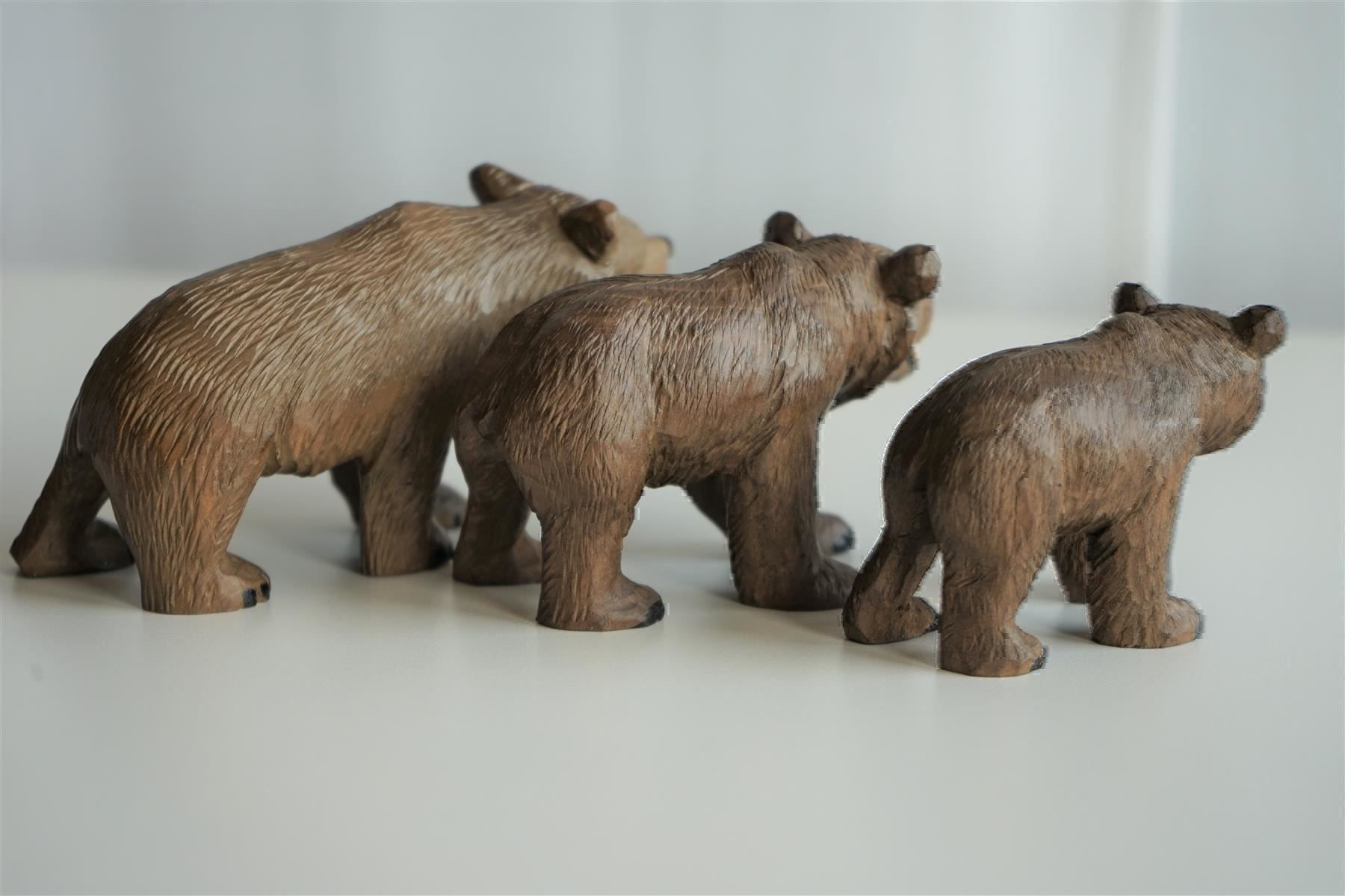 Figuren: 3 Bären, geschnitzt – Gebraucht aus Brienz BE von P.Edelweiss 2