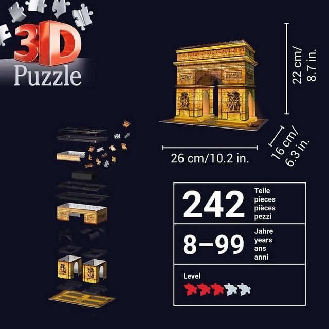 Ravensburger Puzzle: Ravensburger 3D Puzzle Triumphbogen mit LED-Beleuchtung – Usato da Zuchwil venduto da simge_1907 3