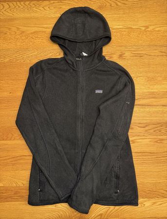 Patagonia Fleecejacke mit Kapuze, schwarz, Grösse M