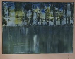 Gemälde "Abstrakte Stadt" handmade 46×33