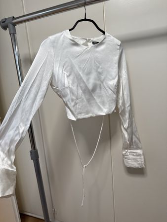 Zara Satin Top, weiss, Gr. S