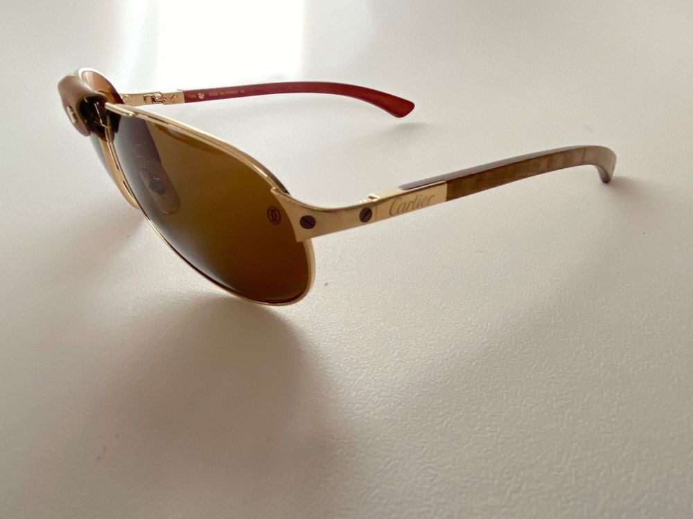 Lunette de soleil discount cartier branche en bois