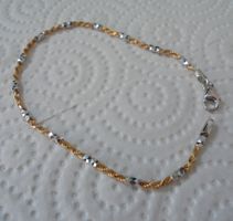 Echtschmuck: Silberarmband bicolor, vergoldet ca.19 cm