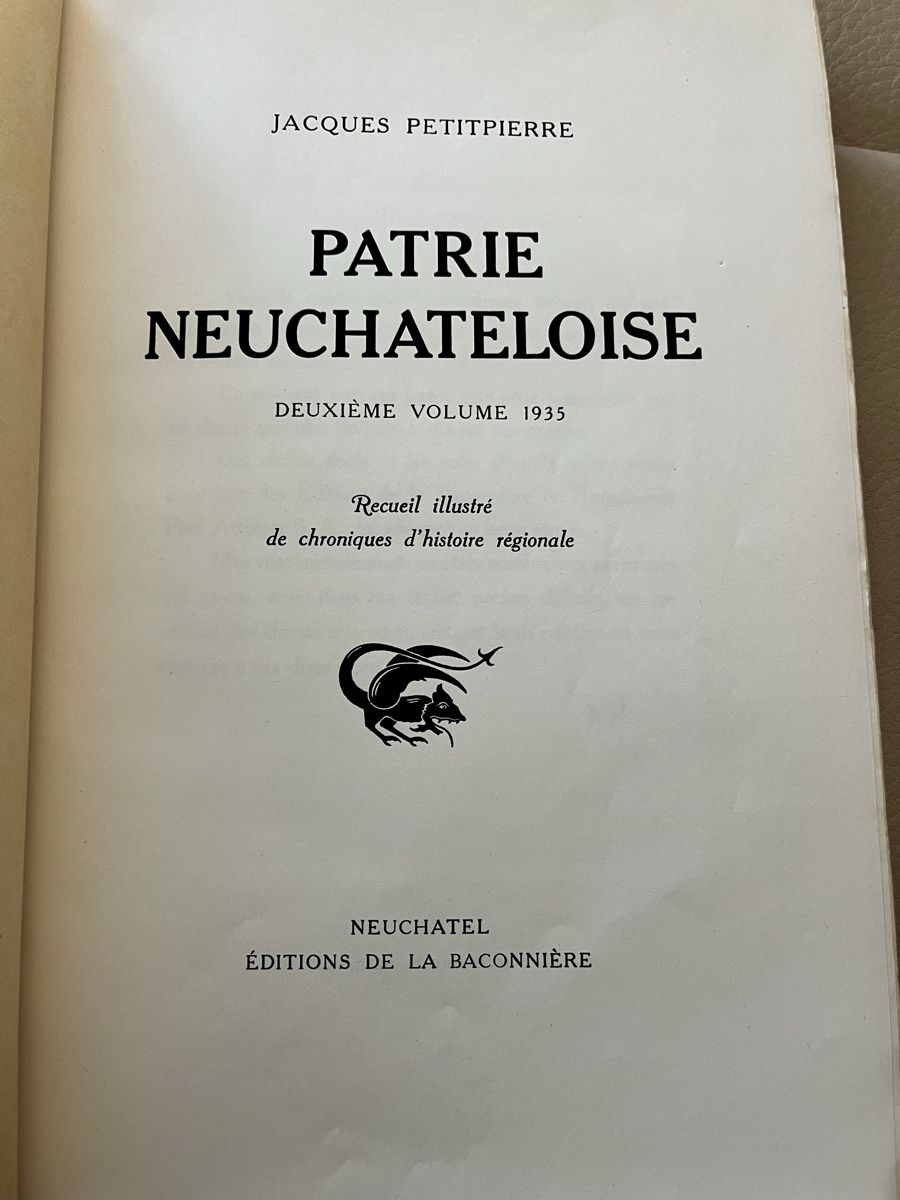 Libri: Patrie Neuchateloise 1935, Jacques Petitpierre – Usato da Pfäffikon ZH venduto da naderkhan
